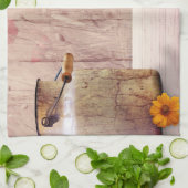 ミルク素朴缶カントリースタイルオンウッド キッチンタオル (折り畳み)