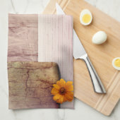 ミルク素朴缶カントリースタイルオンウッド キッチンタオル (四つ折り)