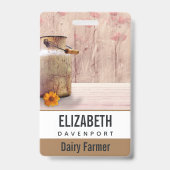 ミルク素朴缶カントリースタイルオンウッド バッジ (Back)