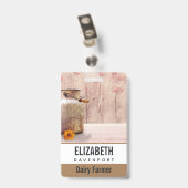 ミルク素朴缶カントリースタイルオンウッド バッジ (Back with Clip)