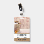 ミルク素朴缶カントリースタイルオンウッド バッジ (Front with Clip)