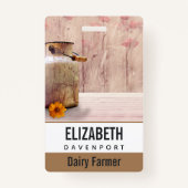 ミルク素朴缶カントリースタイルオンウッド バッジ (正面)