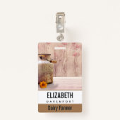 ミルク素朴缶カントリースタイルオンウッド バッジ (裏面クリップ)