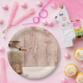 ミルク素朴缶カントリースタイルオンウッド ペーパープレート (パーティー)