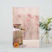 ミルク素朴缶カントリースタイルオンウッド 便箋 (スタンド正面)