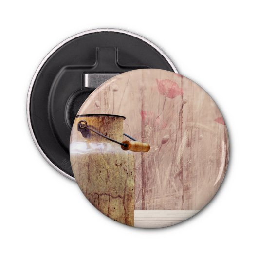 ミルク素朴缶カントリースタイルオンウッド 栓抜き (正面)