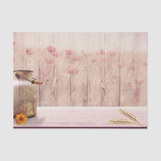 ミルク素朴缶カントリースタイルオンウッド 薄葉紙 (正面)