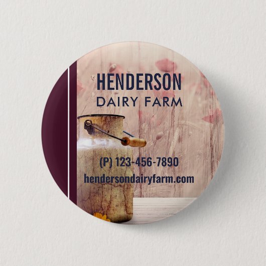ミルク素朴缶カントリースタイルオン木材事業 缶バッジ (正面)
