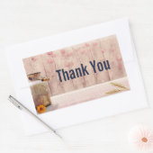 ミルク素朴缶カントリースタイル木材ありがとう 長方形シール (封筒)