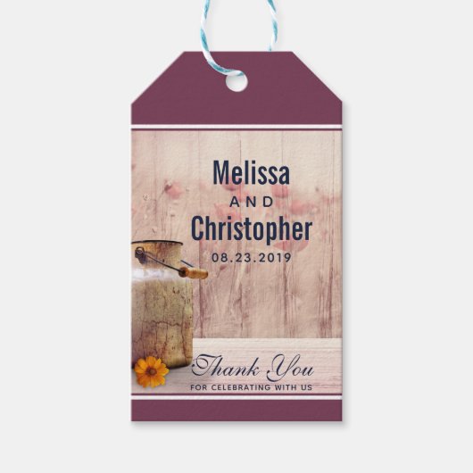 ミルク素朴缶カントリー結婚式 ギフトタグ (正面)