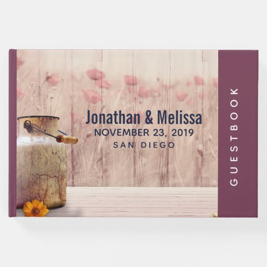 ミルク素朴缶カントリー結婚式 ゲストブック (正面)