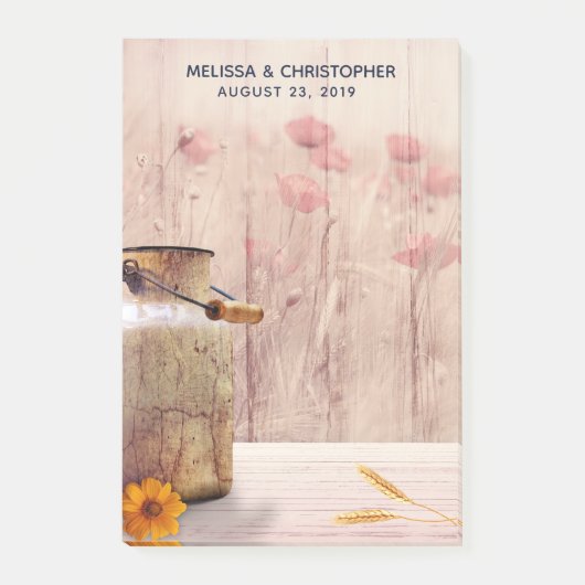 ミルク素朴缶カントリー結婚式 ポストイット (正面)