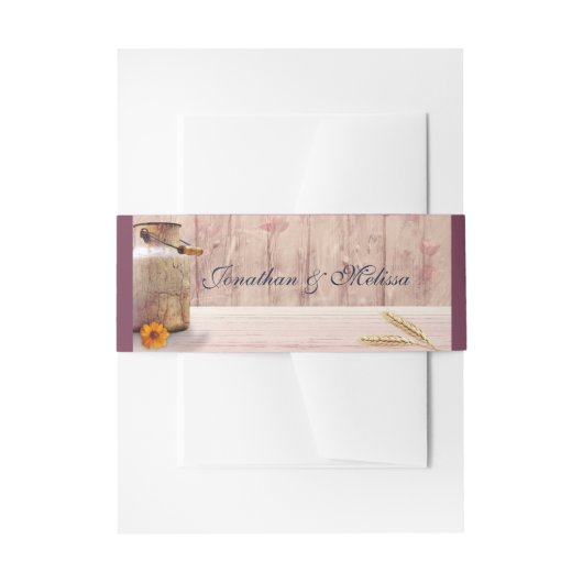 ミルク素朴缶カントリー結婚式 招待状ベリーバンド (正面例)