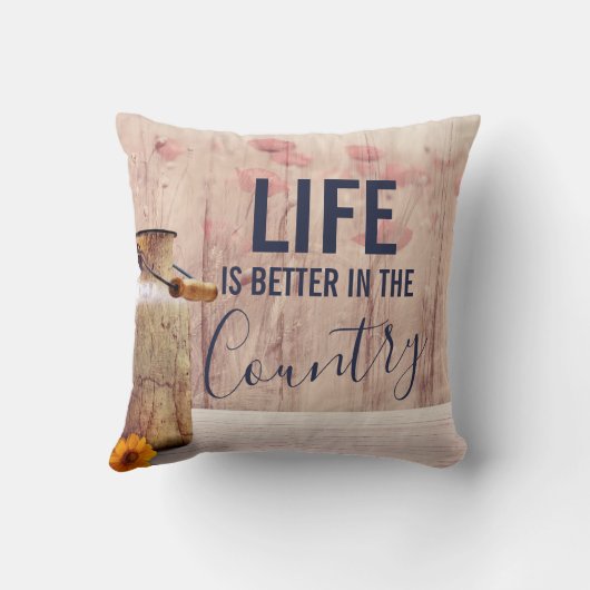 ミルク缶と国の引用文で生活が良い クッション (裏面)