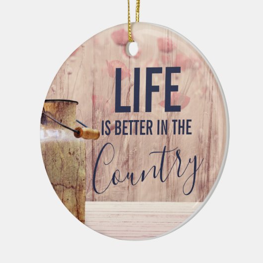 ミルク缶と国の引用文で生活が良い セラミックオーナメント (左)