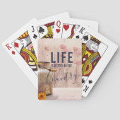 ミルク缶と国の引用文で生活が良い トランプ (裏面)