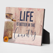 ミルク缶と国の引用文で生活が良い フォトプラーク (側面)