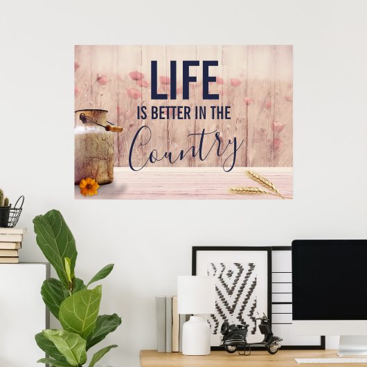 ミルク缶と国の引用文で生活が良い ポスター (ホームオフィス)