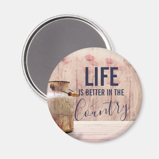 ミルク缶と国の引用文で生活が良い マグネット (正面/裏面)