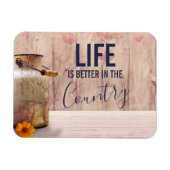 ミルク缶と国の引用文で生活が良い マグネット (横)