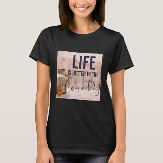 ミルク缶と国の引用文で生活が良い Tシャツ (正面)