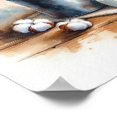 ミルク缶に綿の花束2 ポスター (角)