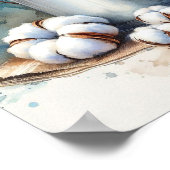 ミルク缶に綿の花束 ポスター (角)