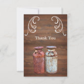 ミルク缶カントリーウェディング素朴オールドファーム予算 サンキューカード (正面)