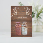 ミルク缶カントリーウェディング素朴オールドファーム予算 サンキューカード (スタンド正面)