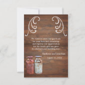 ミルク缶カントリーウェディング素朴オールドファーム予算 サンキューカード (裏面)