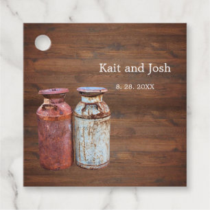 ミルク缶カントリーウェディング素朴オールドファーム予算 フェイバータグ