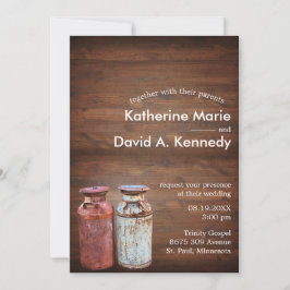 ミルク缶カントリーウェディング素朴オールドファーム予算 招待状