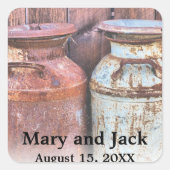 ミルク缶カントリーウェディング ラスティック オールドファーム 予算 スクエアシール (正面)