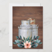 ミルク缶バジェット結婚ズ・オールド・カントリー素朴ファーム 招待状 (裏面)