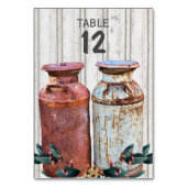 ミルク缶ヴィンテージ金属素朴アンティークモノグラム テーブルナンバー (裏面)