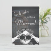 ミルク缶ヴィンテージ金属素朴アンティークモノグラム 招待状 (スタンド正面)