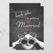 ミルク缶ヴィンテージ金属素朴アンティークモノグラム 招待状 (正面/裏面)