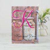 ミルク缶 ヴィンテージ メタル ラスティック アンティーク モノグラム 招待状 (スタンド正面)