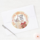 ミルク自家製クッキーパーソナライズされたクリスマス ラウンドシール (封筒)