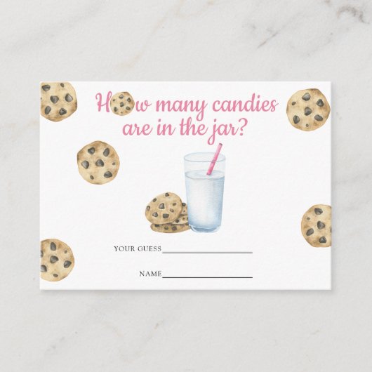 ミルク&クッキーお菓子の数を推測 エンクロージャーカード (正面)