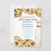 ミルク&クッキーのパーティー誕生日招待状 招待状 (正面)