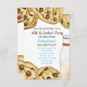 ミルク&クッキーのパーティー誕生日招待状 招待状 (正面/裏面)