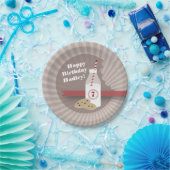 ミルク + クッキーの誕生日-チョコレートチップスの赤 ペーパープレート (パーティー)