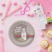 ミルク + クッキーの誕生日-チョコレートチップスの赤 ペーパープレート (パーティー)