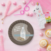ミルク + クッキーの誕生日-青 ペーパープレート (パーティー)