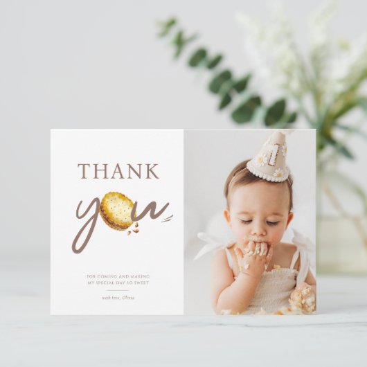 ミルク＆クッキーの1歳誕生日パーティーの写真 サンキューカード (スタンド正面)
