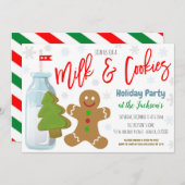 ミルク&クッキークリスマスパーティの招待状 招待状 (正面/裏面)