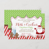 ミルク&クッキーサンタクリスマスパーティの招待状 招待状 (正面/裏面)