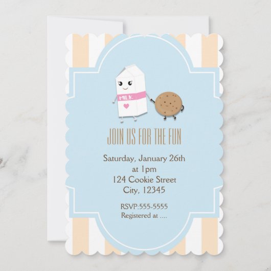 ミルク&クッキーヴィンテージバースデーパーティ招待状 招待状 (裏面)