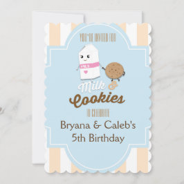ミルク&クッキーヴィンテージバースデーパーティ招待状 招待状